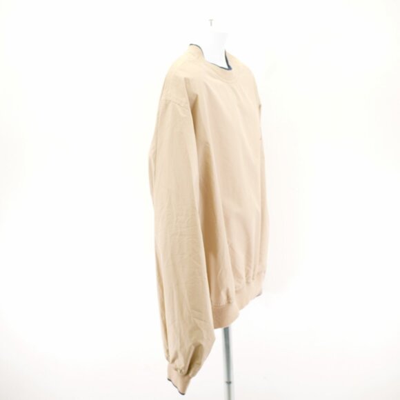 Nautica 2XL Tan Crew Neck Pullover Windbreaker Jacket Fitted Waist Mesh Lined - Picture 10 of 12